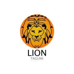 lion head logo template vector icon