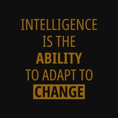 Fototapeta premium Intelligence is the ability to adapt to change. Quotes about taking chances