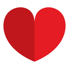 Red heart icon on white background