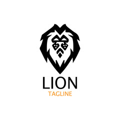 lion head logo template vector icon