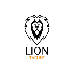 lion head logo template vector icon