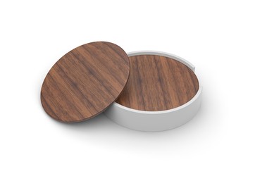 Blank promotional coaster with holder for branding, 3d render illustration.