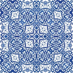 Ethnic ceramic tile in portuguese azulejo.