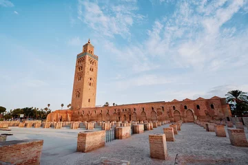 Poster Koutubia mosque in Marakech. One of most popular landmarks of Morocco. © luengo_ua