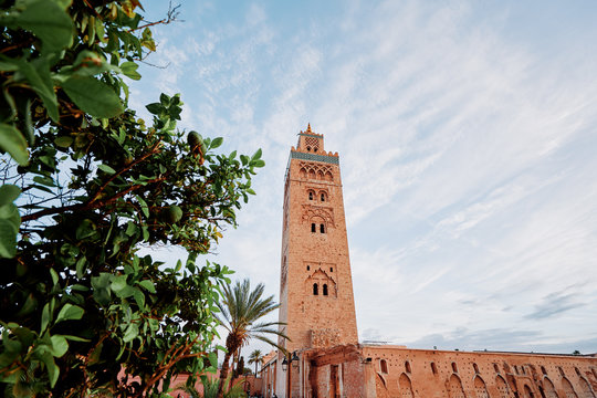 Koutubia mosque in Marakech. One of most popular landmarks of Morocco.