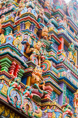 Detail on the tower of Sri Maha Mariamman Temple
