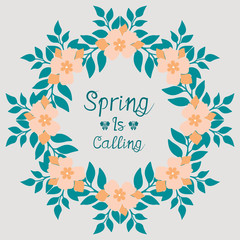 Beautiful leaf and wreath frame, for romantic of spring poster design. Vector