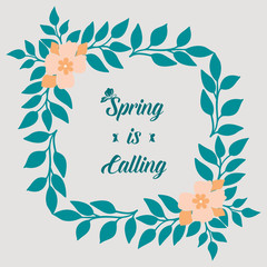Crowd of seamless leaf and flower frame, for elegant spring invitation card concept. Vector