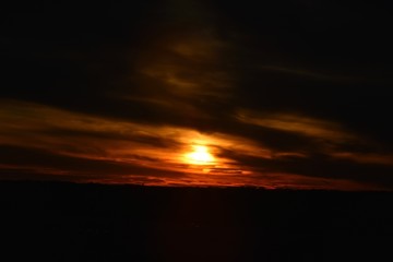 Sun setting during the early evening