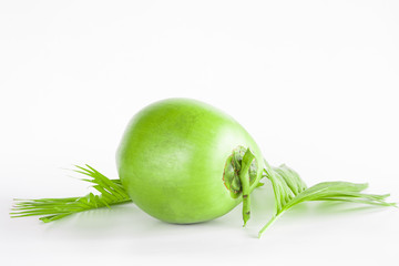 Green Coconut on white background. real coconut from nature.