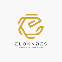 Abstract Letter E logo design With overlapping lines concept. Modern logo for business Company . Vector design template elements for your application or corporate identity.- vector