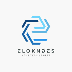 Abstract Letter E logo design With overlapping lines concept. Modern logo for business Company . Vector design template elements for your application or corporate identity.- vector