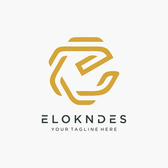 Abstract Letter E logo design With overlapping lines concept. Modern logo for business Company . Vector design template elements for your application or corporate identity.- vector