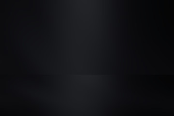 perspective floor backdrop black room studio with gray gradient spotlight backdrop background for display your product or artwork 