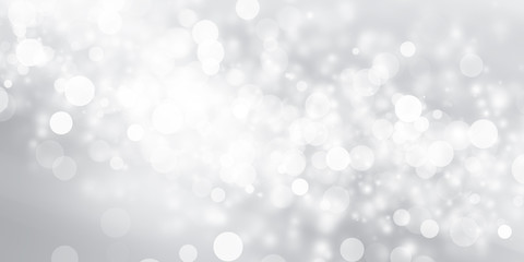Plakat white and gray blur abstract background. bokeh christmas blurred beautiful shiny Christmas lights