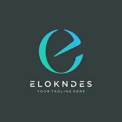 letter E logo design with swoosh element . Creative Cut Design Vector Illustration. The logo can be used for business consulting and financial companies. -vector