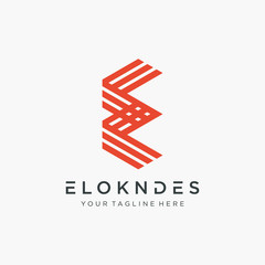 Fototapeta premium E letter logo design with line concept. Vector design template elements for your application or corporate identity. number 3 logo design. - vector