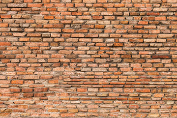 Fototapeta premium Old brick wall patttern background, ancient wall, red brick wall texture background