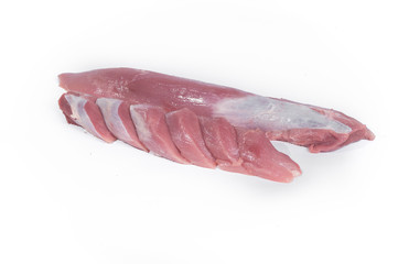 raw meat on white background