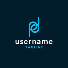 letter pd logo design inspiration . letter PD logo design template . PD logo overlap design