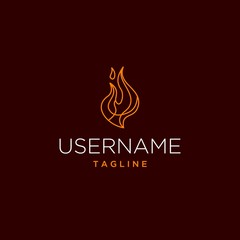 simple flame logo design template . simple fire logo design template . fire outline logo design . little flame icon