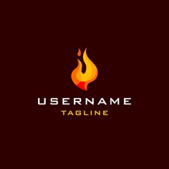 simple flame logo design template . simple fire logo design template . fire outline logo design . little flame icon