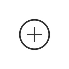 Plus sign icon. Positive symbol. Zoom in. Add Round button. Stock Vector illustration isolated on white background.
