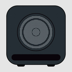 Musical speaker. Vector illustration design. Modern acoustic on white background.