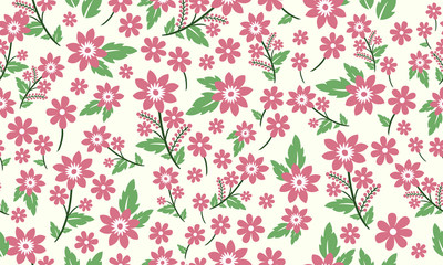 spring flower Vintage pattern background, with leaf and flower design.
