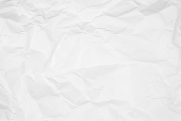 White crumpled paper texture background. Clean white paper. Top view.	