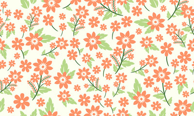 spring flower Vintage pattern background, with leaf and flower design.