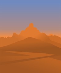 desert view - vector illustration