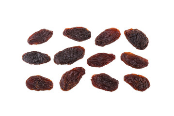 Raisins isolated on white background