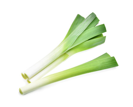 Leek Vegetable Isolated On White Background