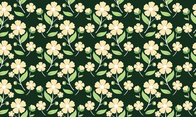 Simple spring floral pattern background, with leaf and floral elegant design.