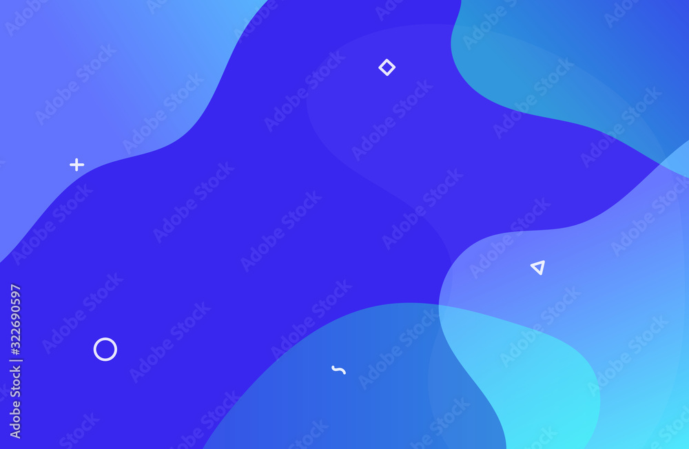 Aufkleber abstract gradient curves flat design blue color background