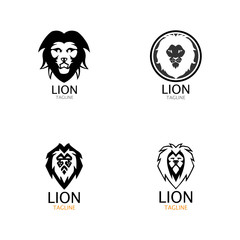 lion head logo template vector icon