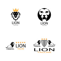 lion head logo template vector icon