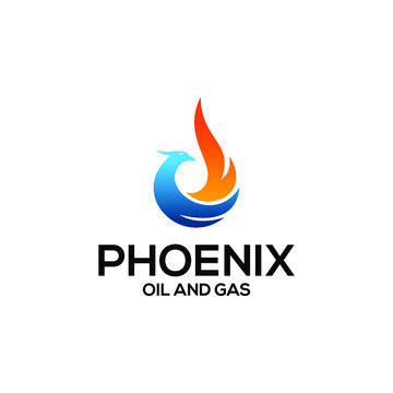 phoenix oil and gas logo design vector