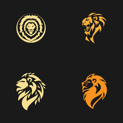 lion head logo template vector icon