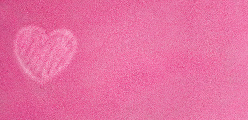 Texture of sand pink and Heart with copy space for wedding, love, Background