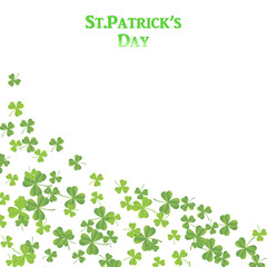 Saint Patrick's day card with shamrock. Vector illustration