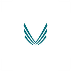  wing logo V letter design