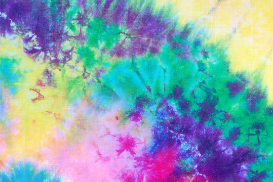 tie dye color on cotton fabric abstract texture background.