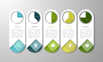 Modern infographic with text box on grey background for business, start up, education and technology