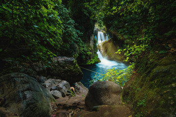 incredible sunset, river stones landscape,beautiful panoramic view of the river in Bridge of God...