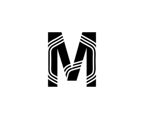 Abstract Line M Letter Icon Design