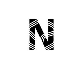 Abstract Line N Letter Icon Design