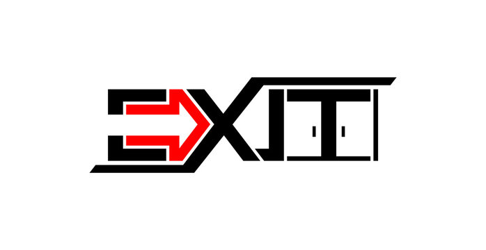 Exit Logo Text Here On A White Background.