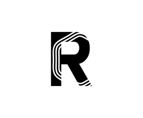 Abstract Line R Letter Icon Design